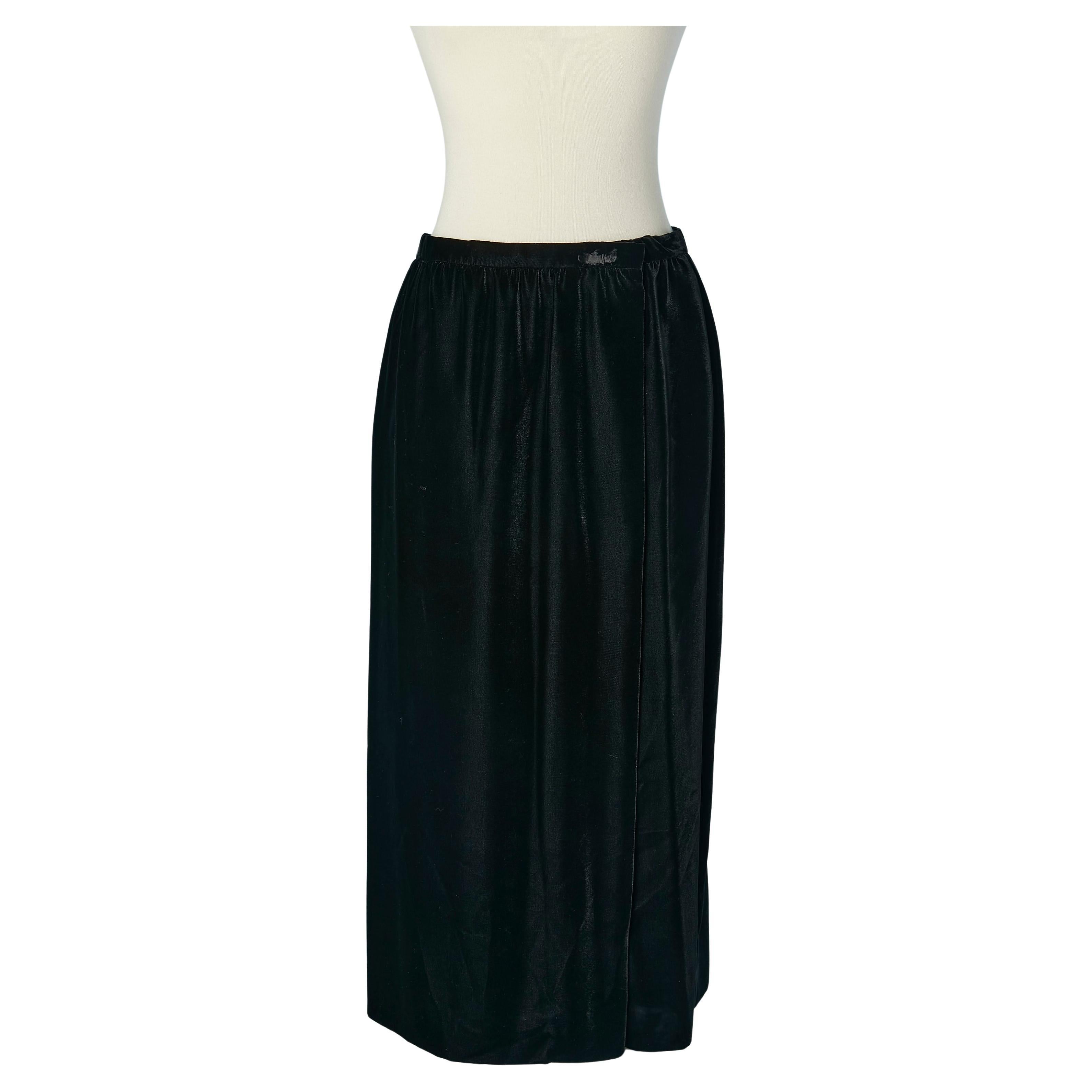 Jupe portefeuille en velours noir CHRISTIAN DIOR FW 2013