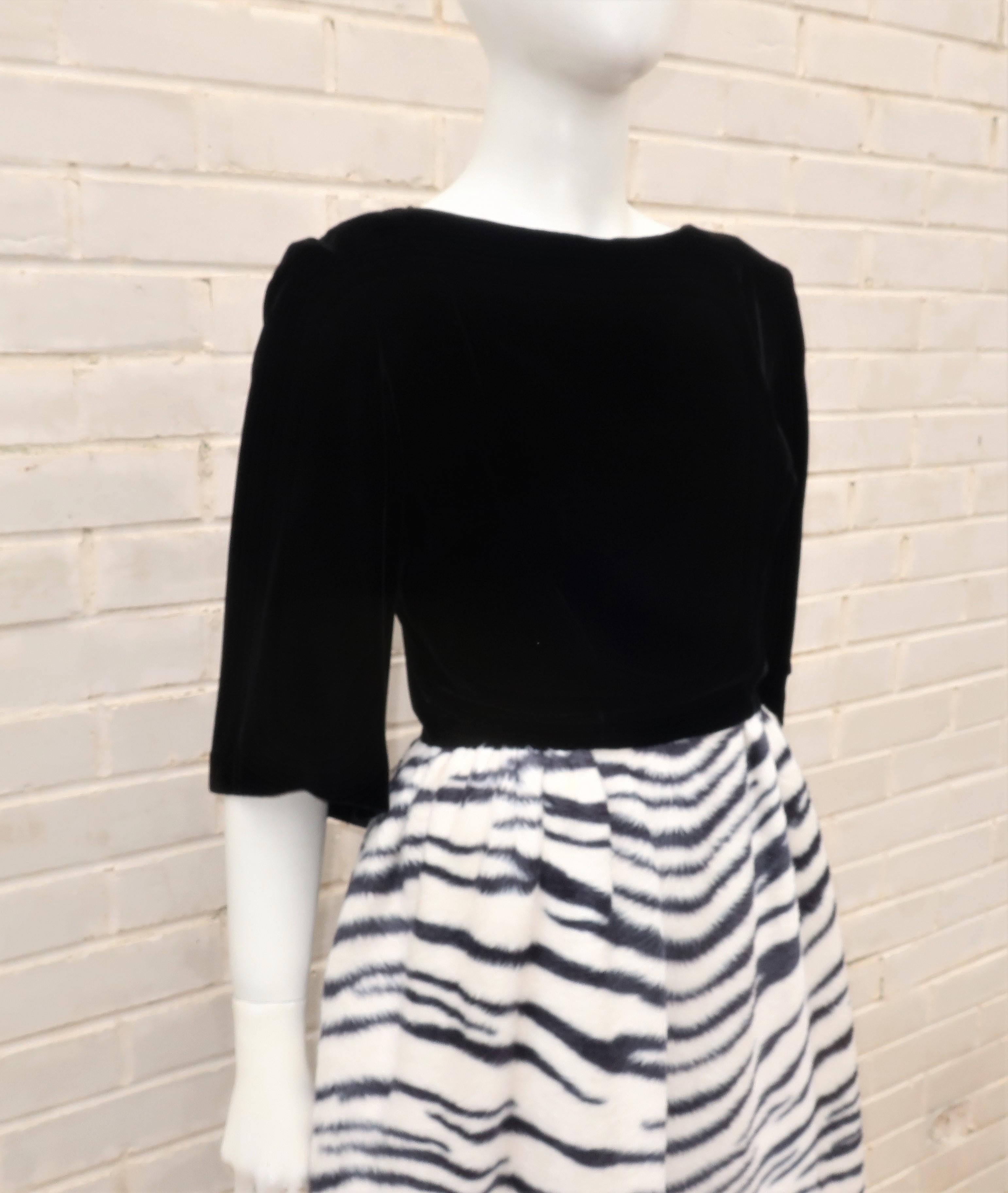 black velvet zebra dress