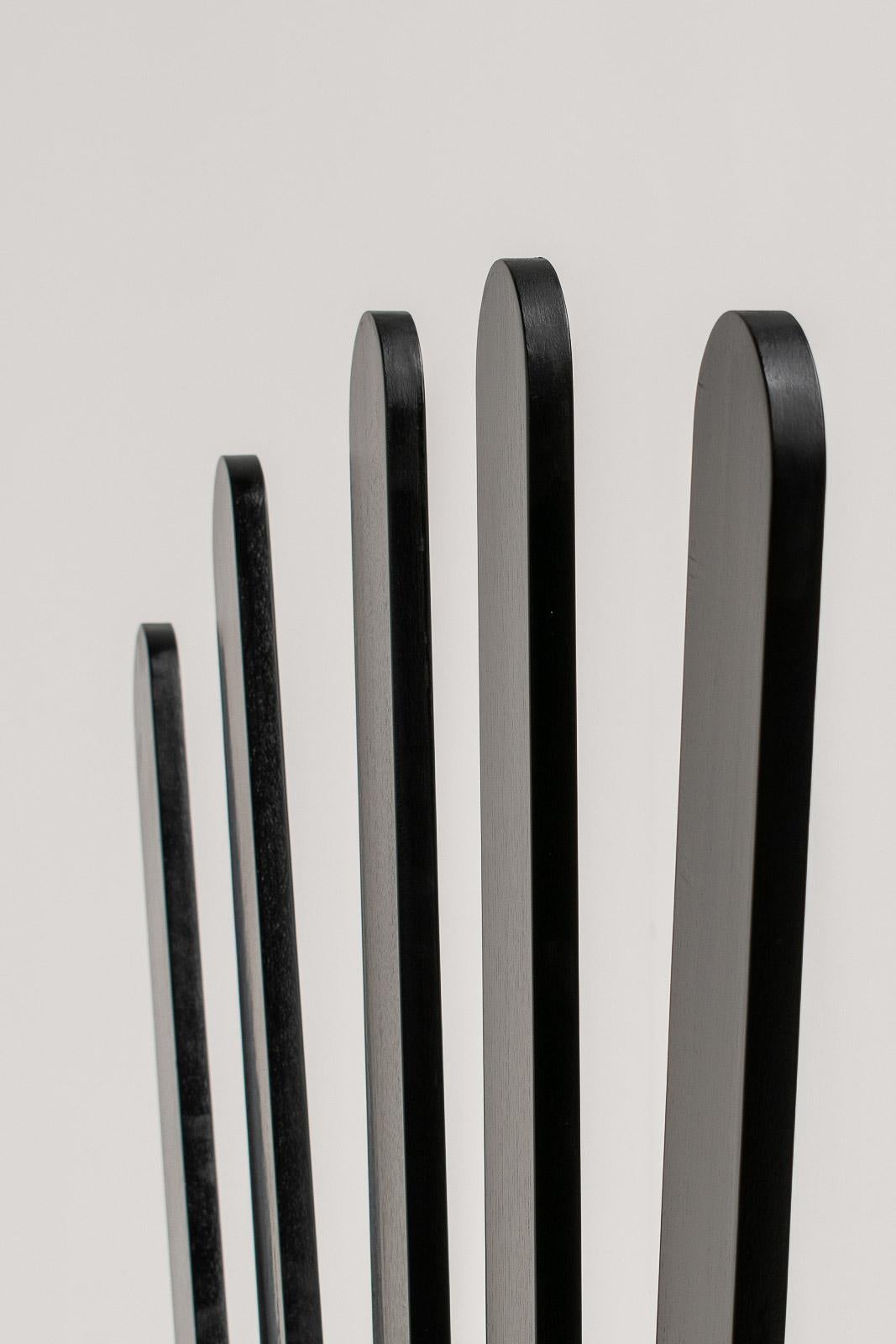 Mid-Century Modern Black 'Ventaglio' Coat Stand or Room Divider by Giovanni Pasotto for Tarzia For Sale