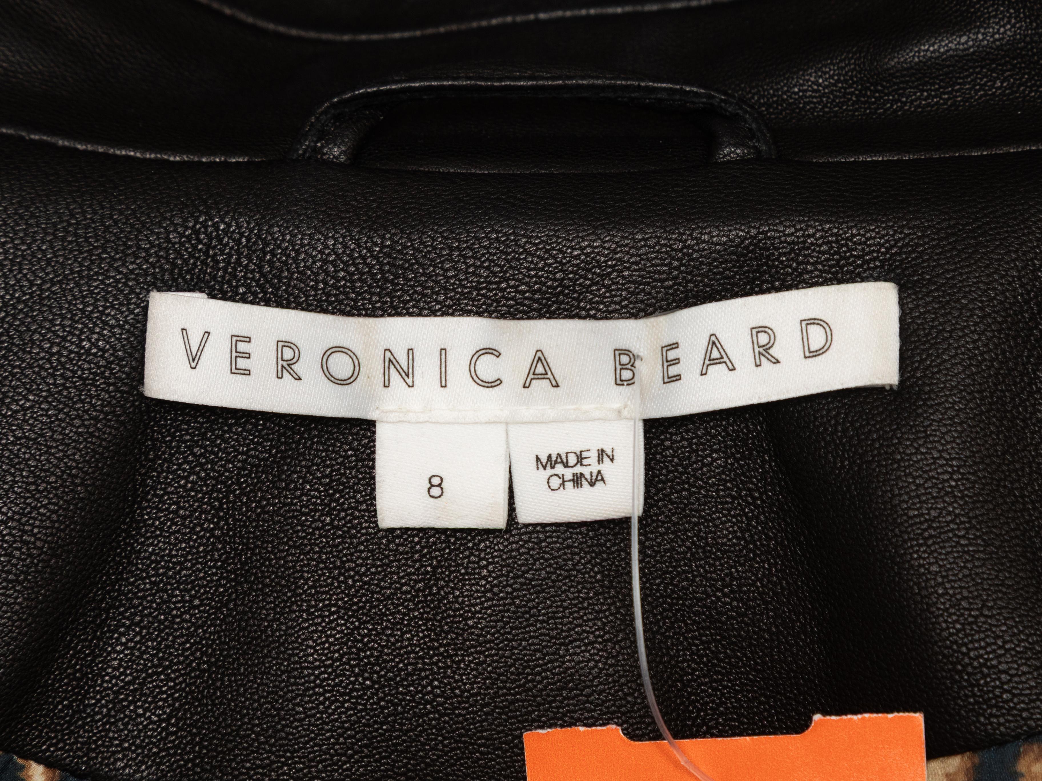 Blazer en cuir noir Veronica Beard à double boutonnage Taille 8 Bon état - En vente à New York, NY