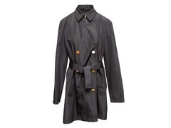 Black Versace Double-Breasted Trench Coat