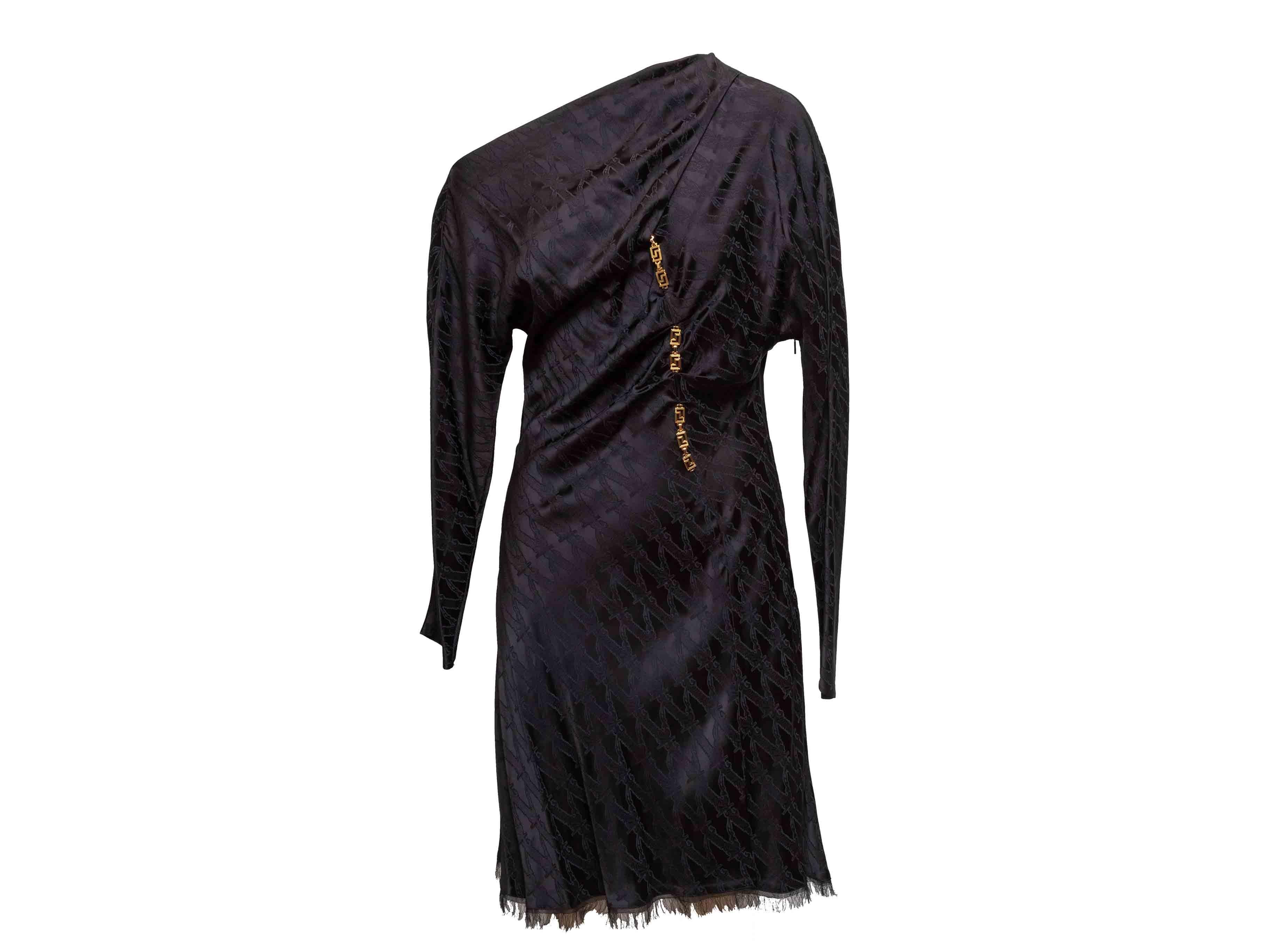 Robe à manches longues en jacquard noir Versace automne/hiver 2019 Taille IT 42 Pour femmes en vente