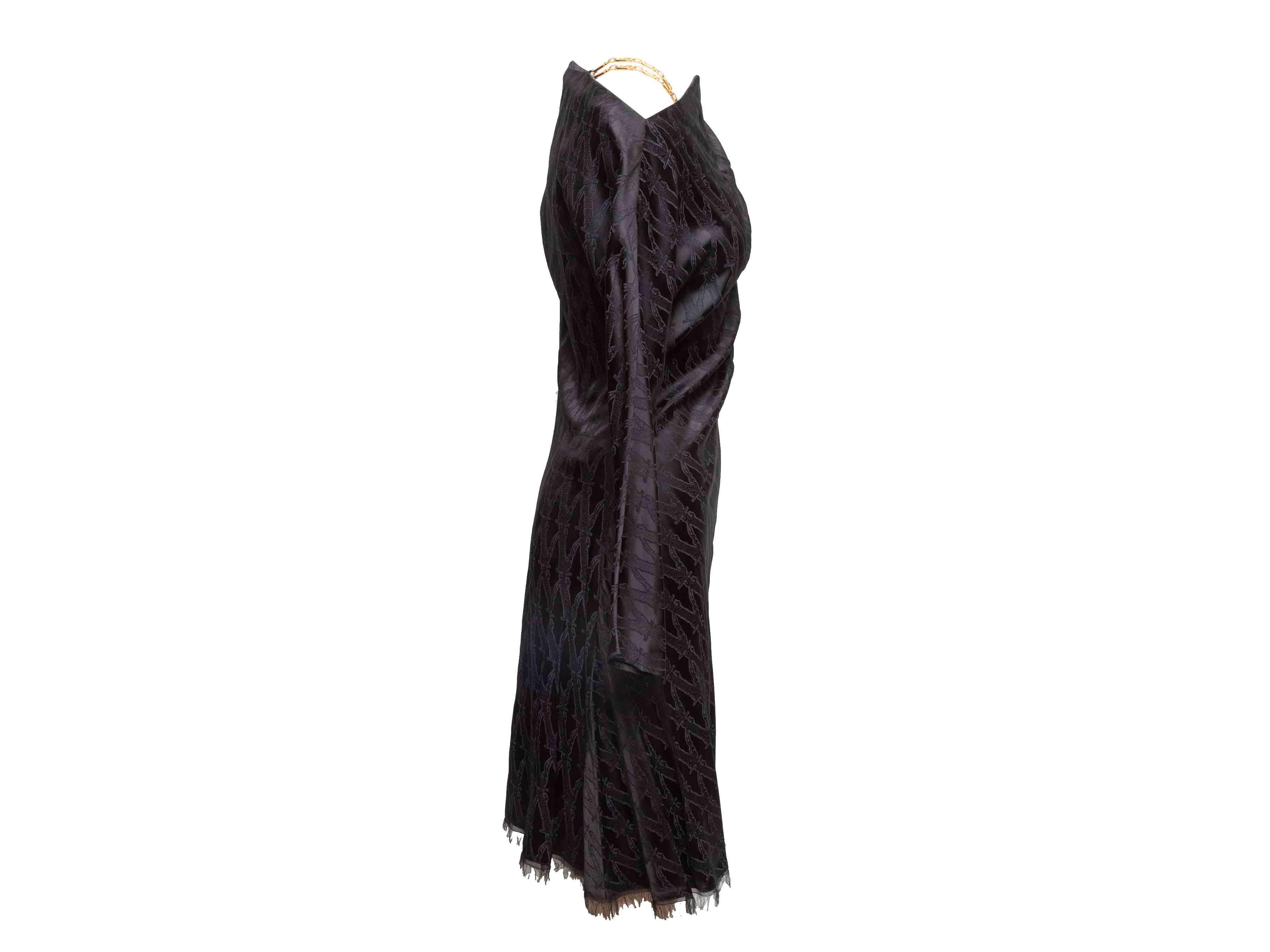 Robe à manches longues en jacquard noir Versace automne/hiver 2019 Taille IT 42 en vente 1