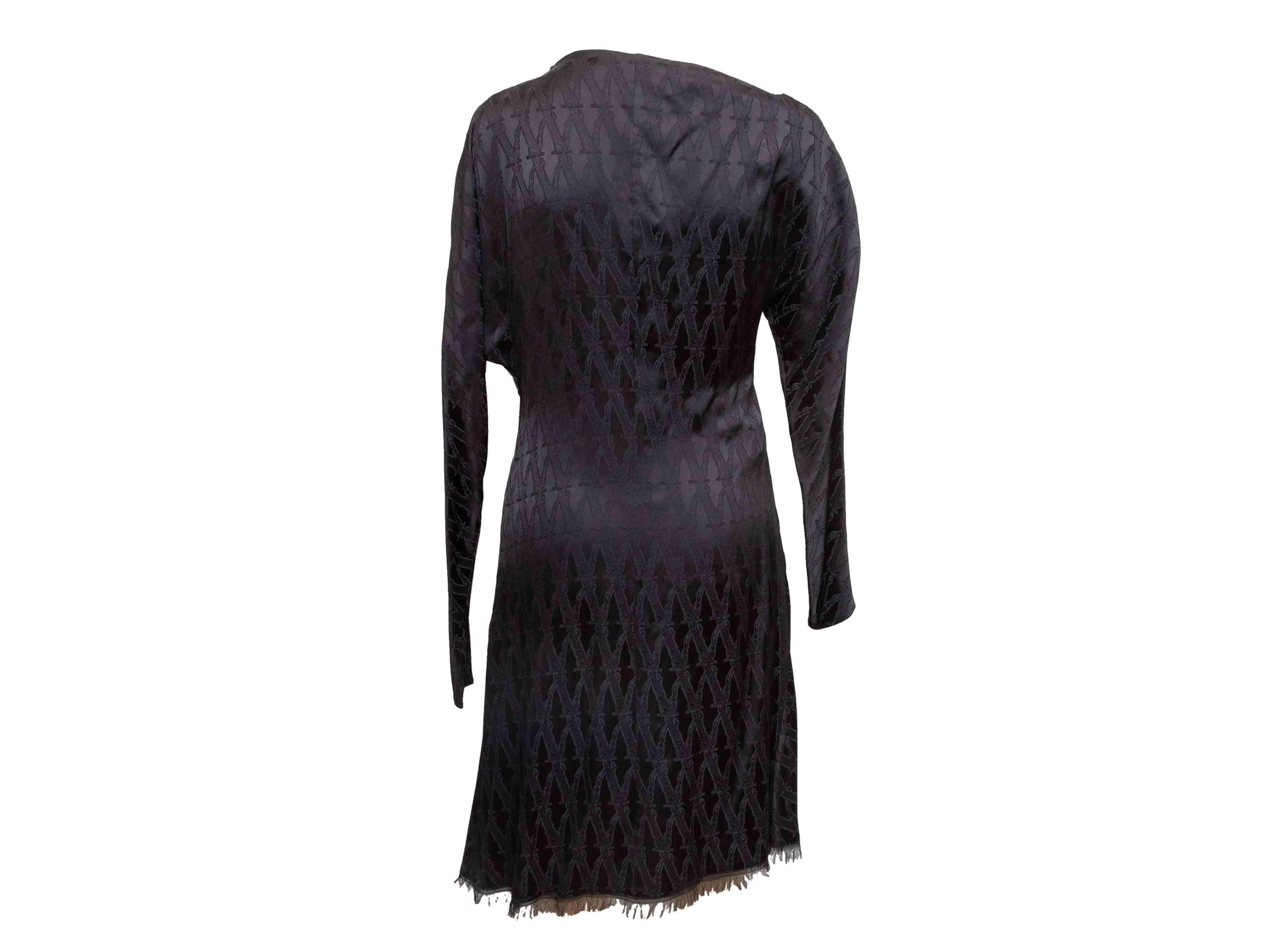 Robe à manches longues en jacquard noir Versace automne/hiver 2019 Taille IT 42 en vente 2