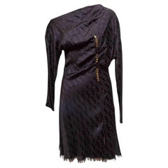 Robe à manches longues en jacquard noir Versace automne/hiver 2019 Taille IT 42