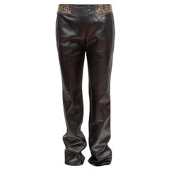 Black Versace Jeans Couture Studded Leather Pants Size IT 44