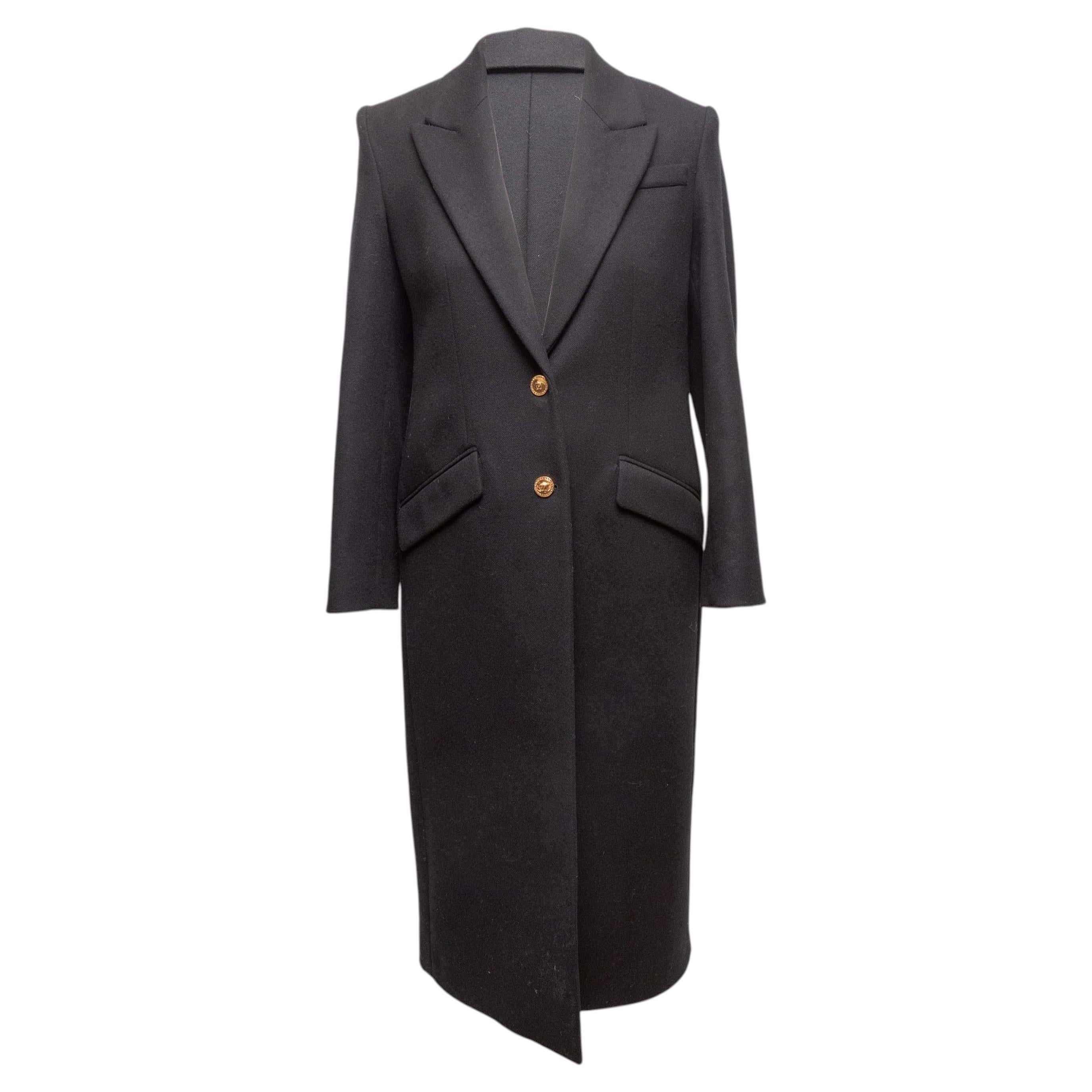 Black Versace Long Wool Coat