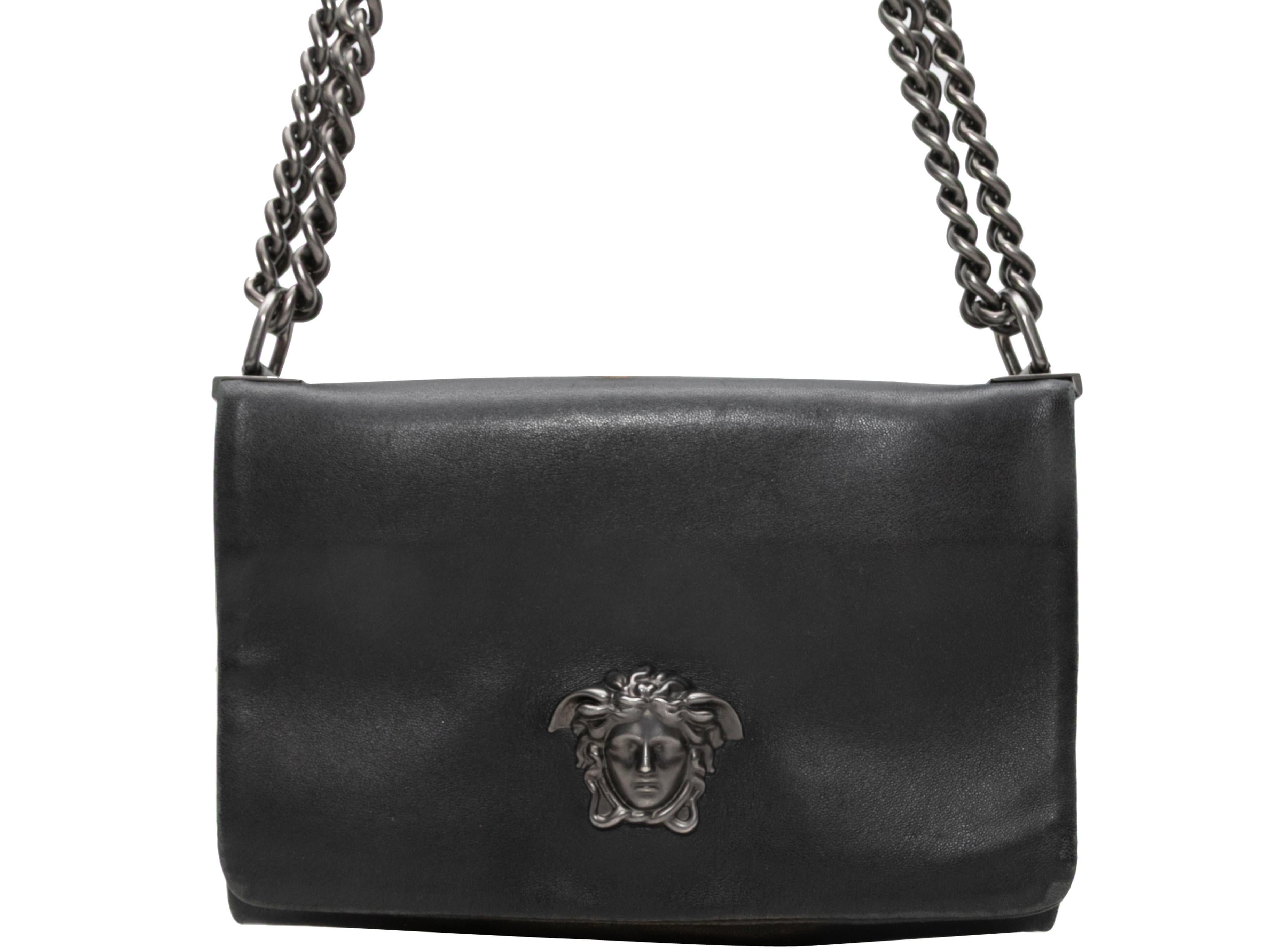Black Versace Palazzo Medusa Head Shoulder Bag For Sale 1