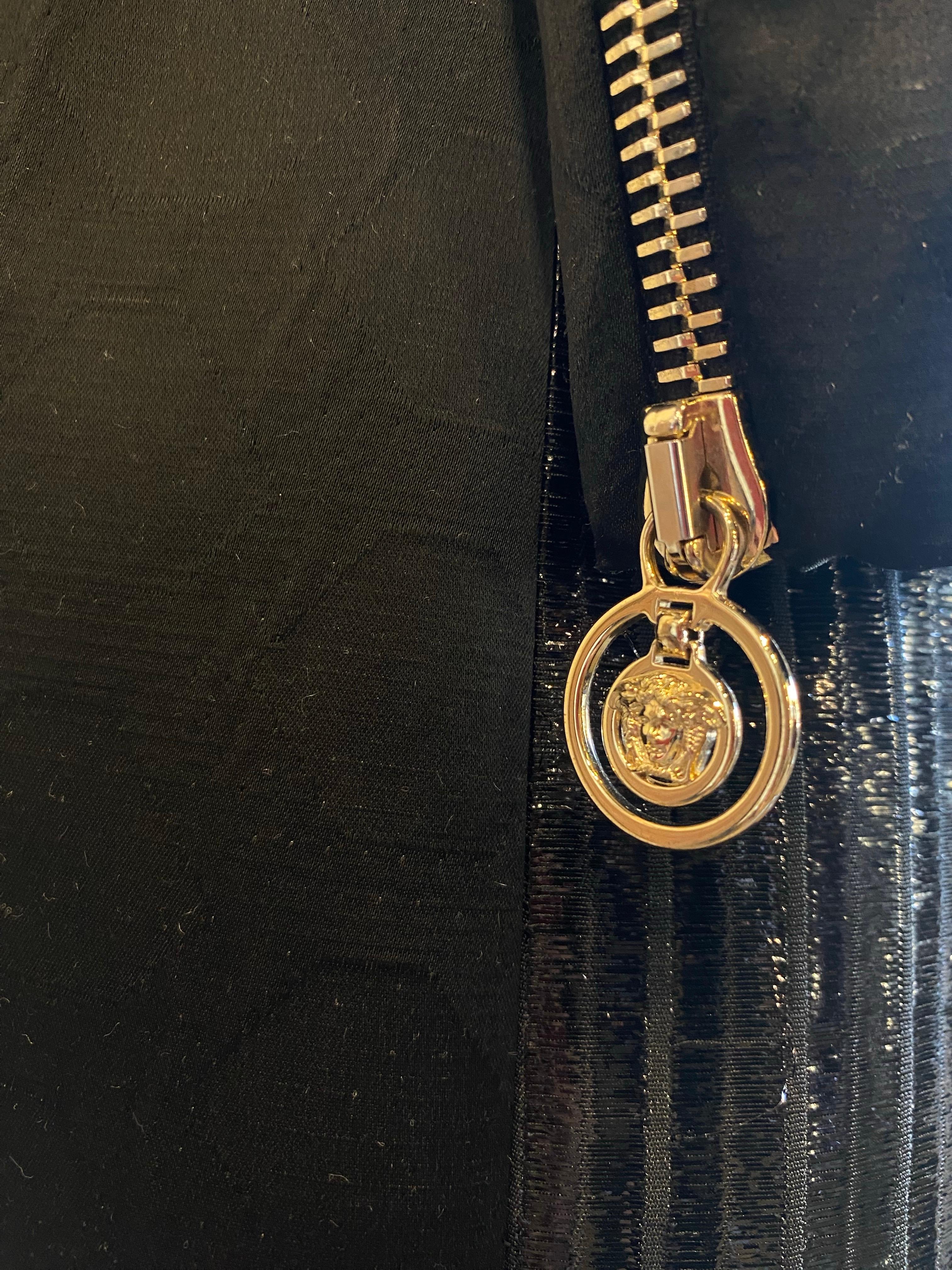 Black Versace pea coat For Sale 1