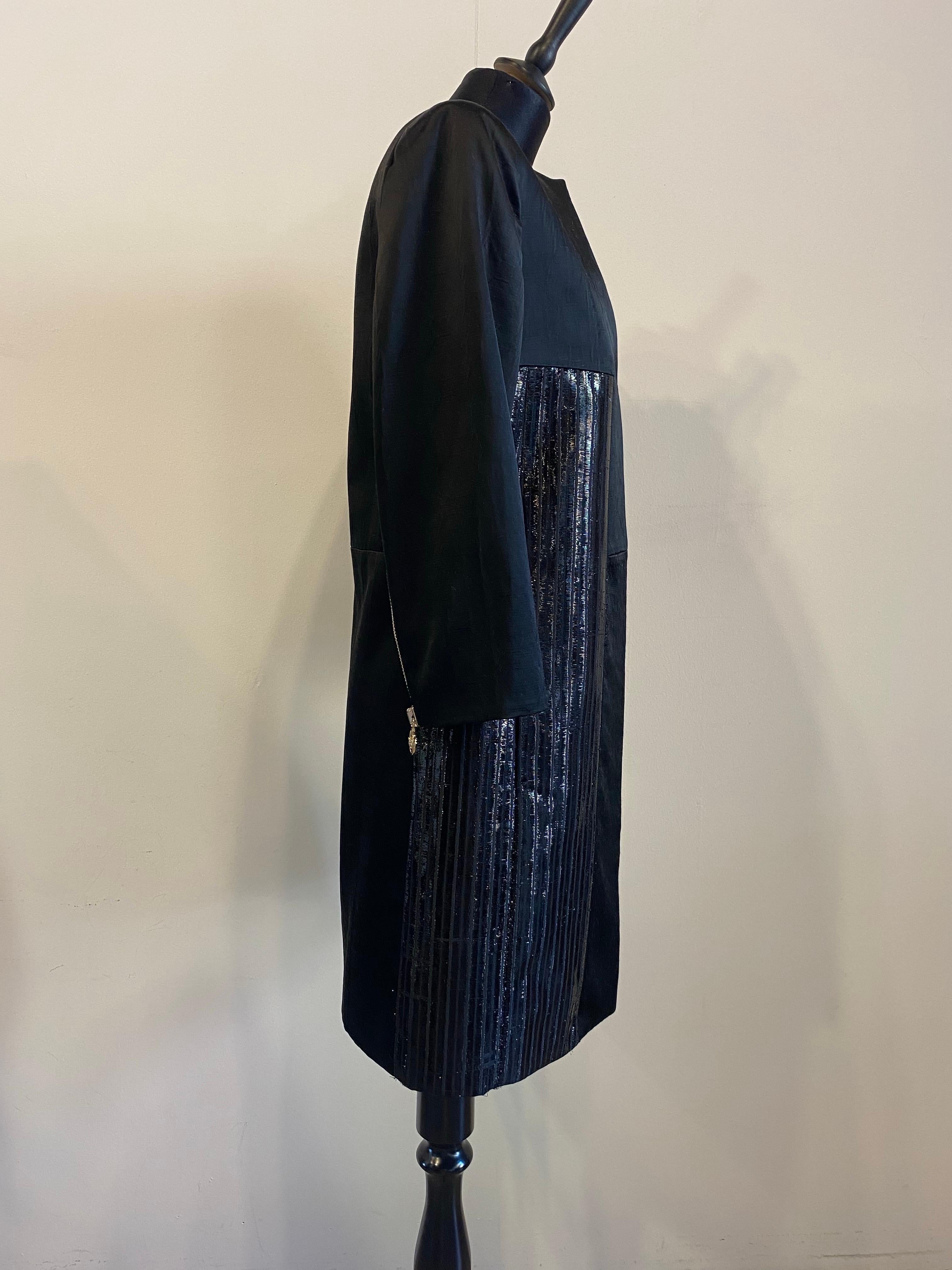 Black Versace pea coat For Sale 2