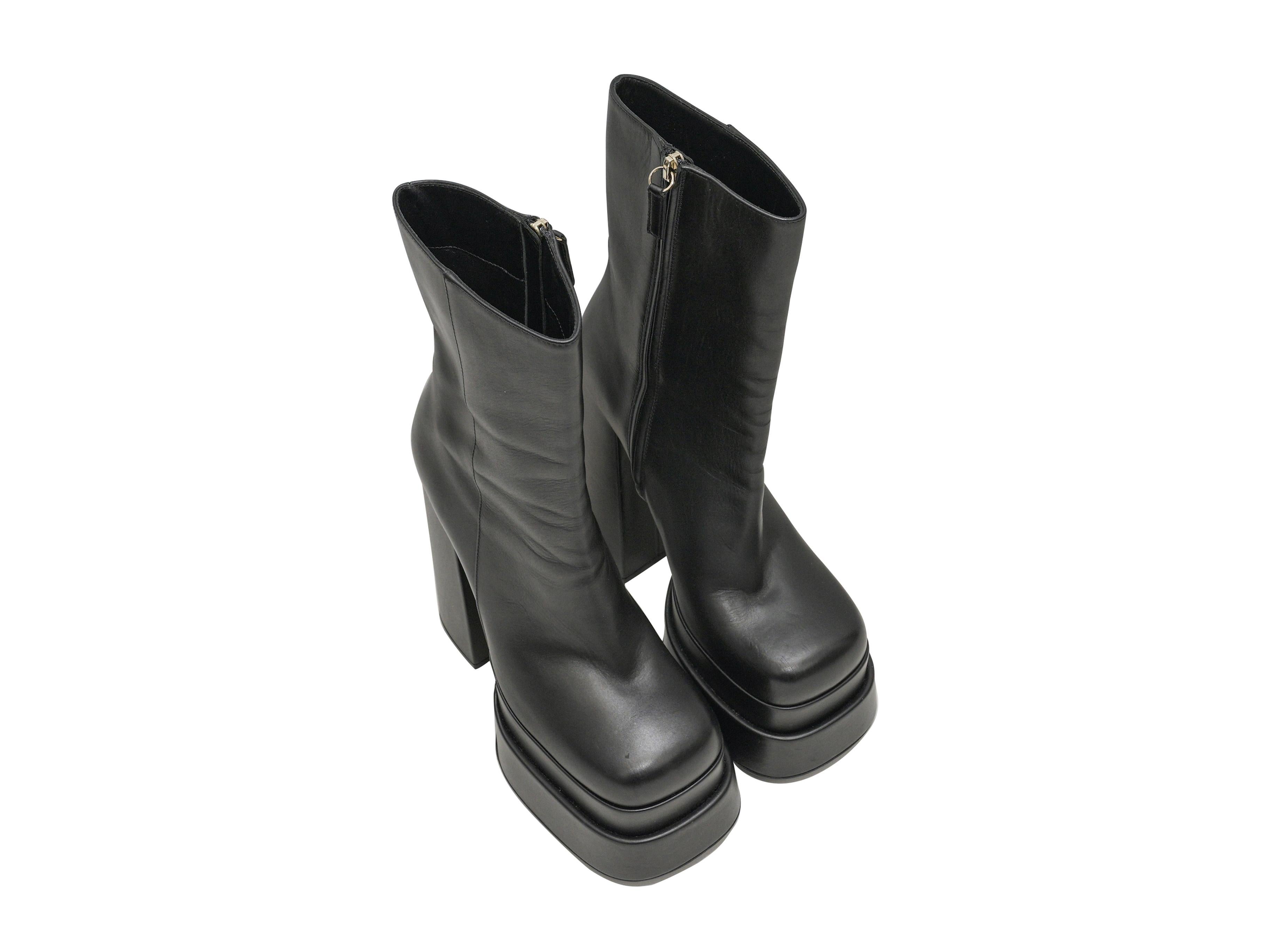 Black Versace Platform Ankle Boots Size 37 For Sale 1
