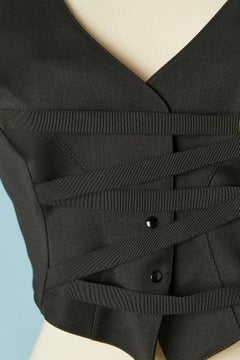 Black vest with laces and bra Thierry Mugler