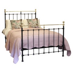 Antique Black Victorian Cast Iron Bedstead MD107