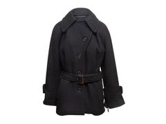 Black Viktor & Rolf Wool Belted Peacoat Size IT 40