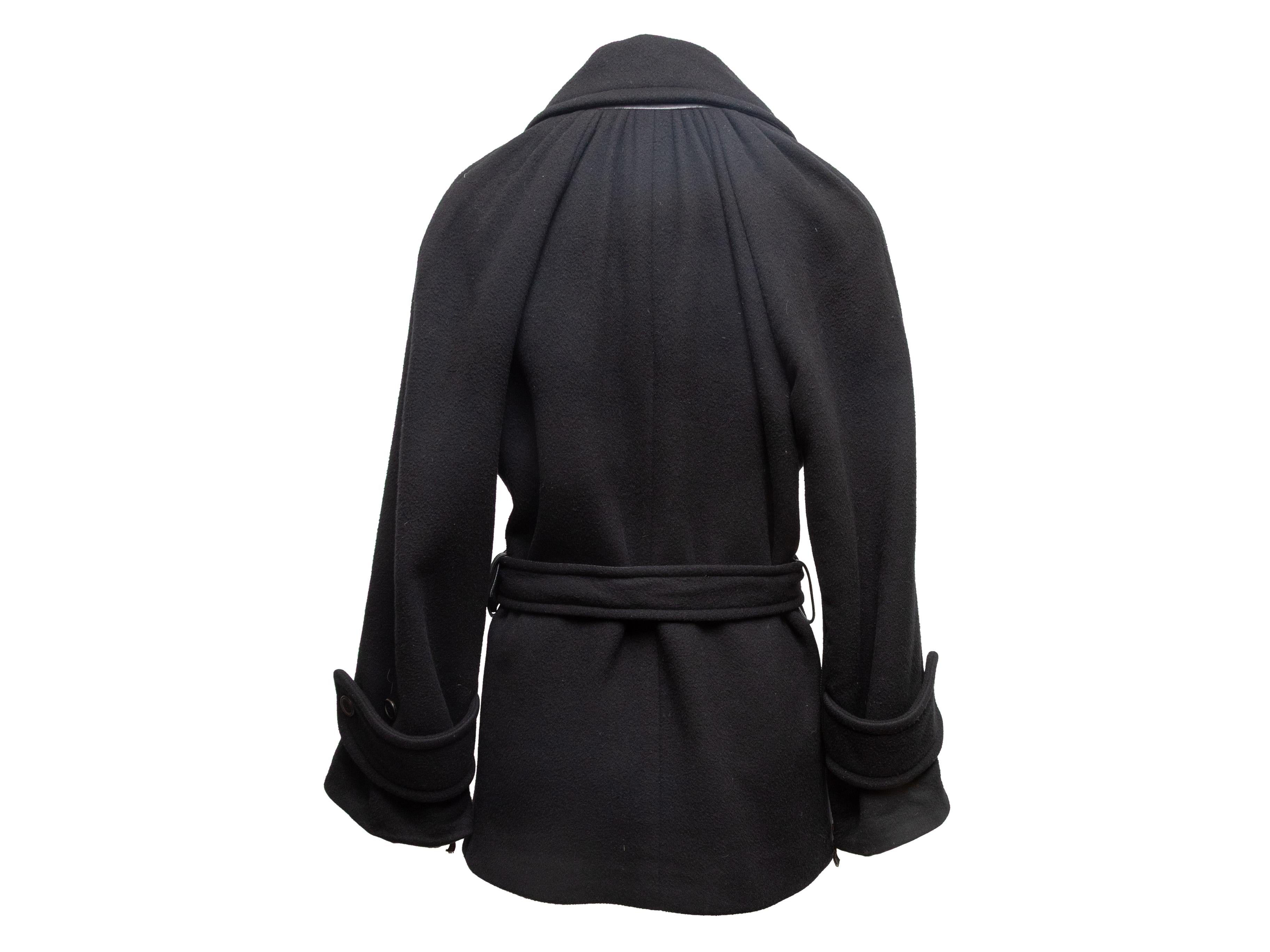 Peacoat negro con cinturón de lana Viktor & Rolf Talla IT 40 en Bueno estado para la venta en New York, NY