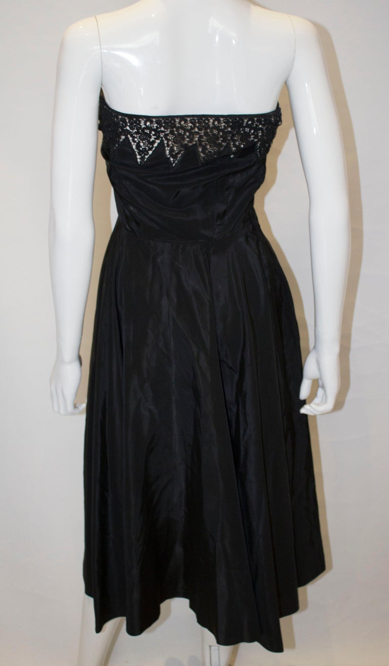 Black Vintage 1950s Cocktail Dress For Sale at 1stDibs