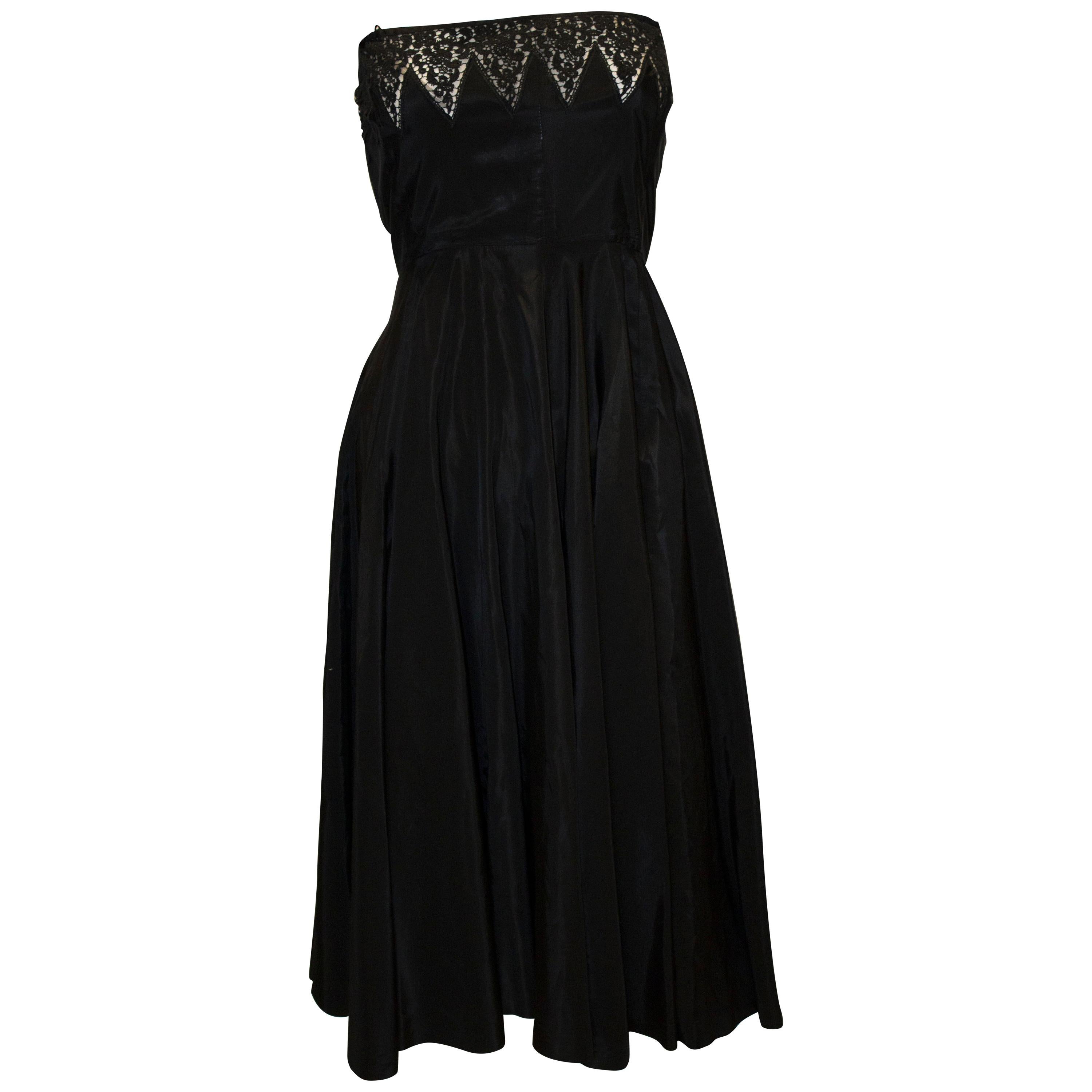 Black Vintage 1950s Cocktail Dress For Sale