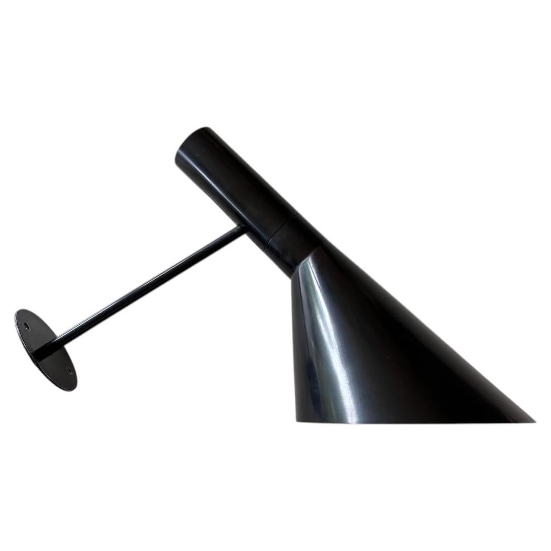 Black vintage 1960s Arne Jacobsen AJ Visor wall Lamp by Louis Poulsen, Denmark For Sale