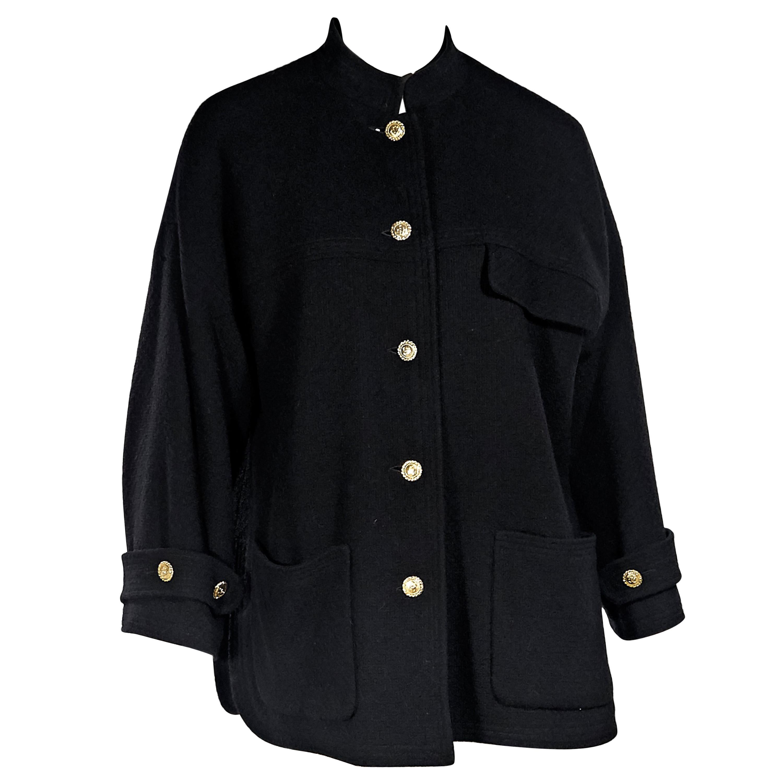 Black Vintage Chanel Boucle Jacket