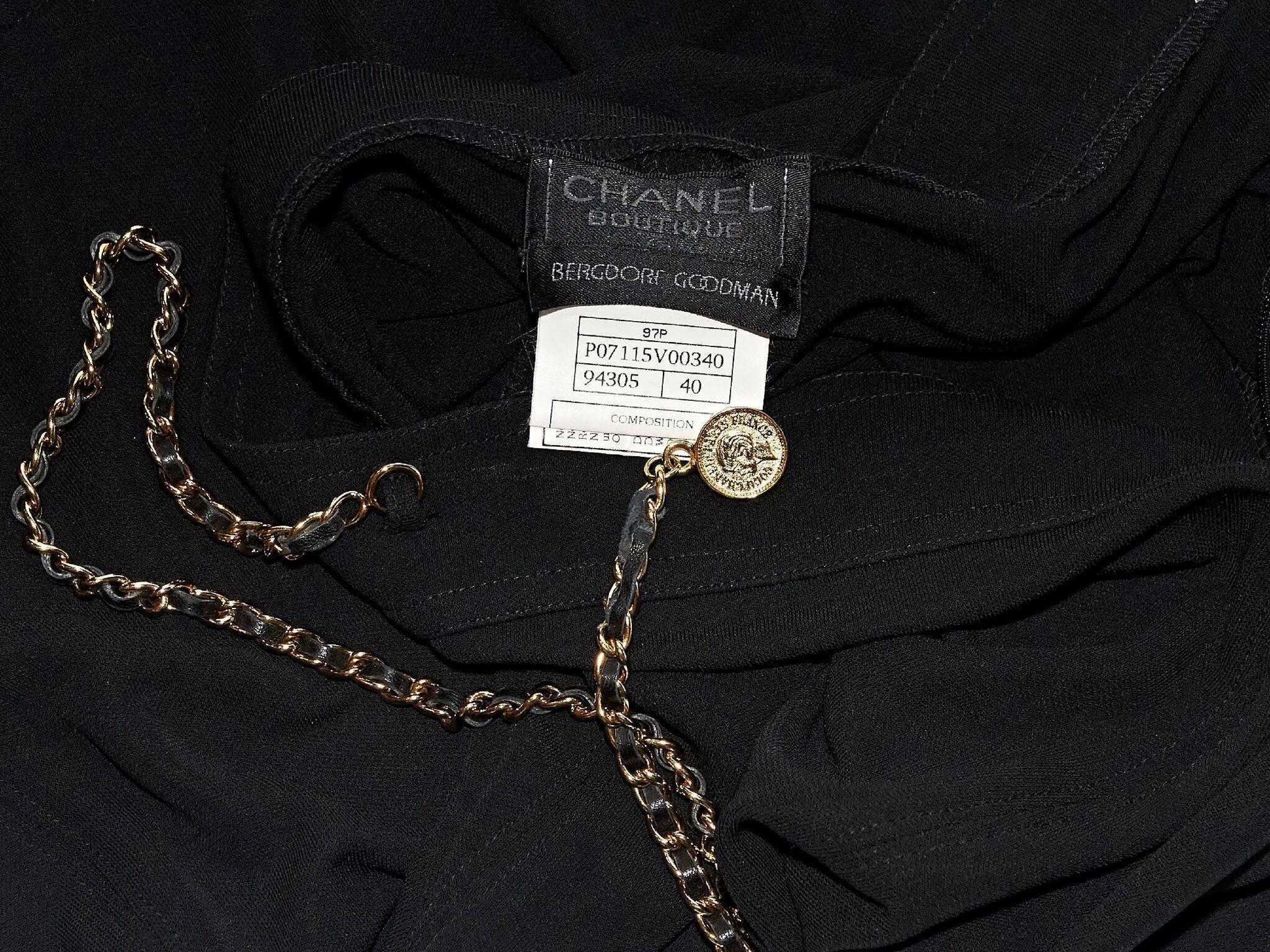 Chanel Vintage Black Pencil Skirt 1