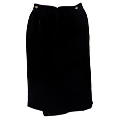 Black Vintage Chanel Velvet Skirt