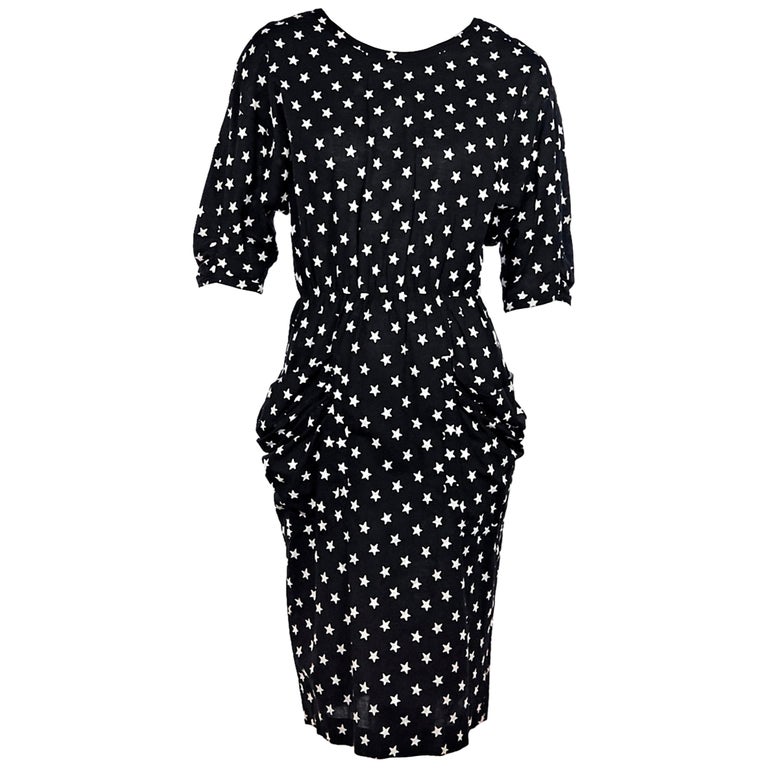 Fendi 365 Black Printed Cotton Mini Dress at 1stDibs