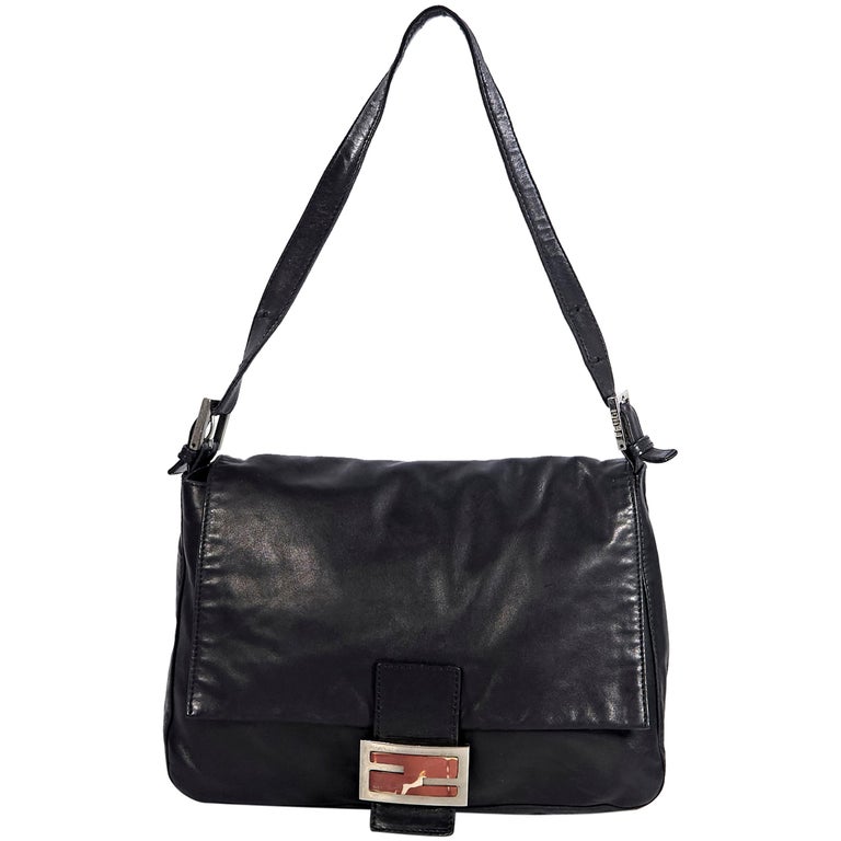 Black Vintage Fendi Leather Mama Forever Bag at 1stDibs