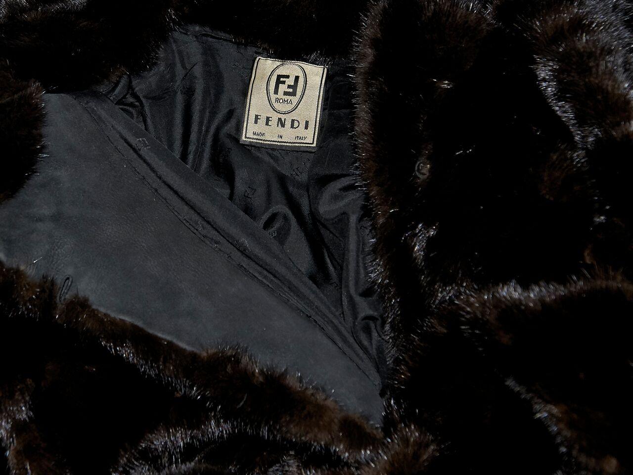 Black Vintage Fendi Mink Fur Long Coat 1
