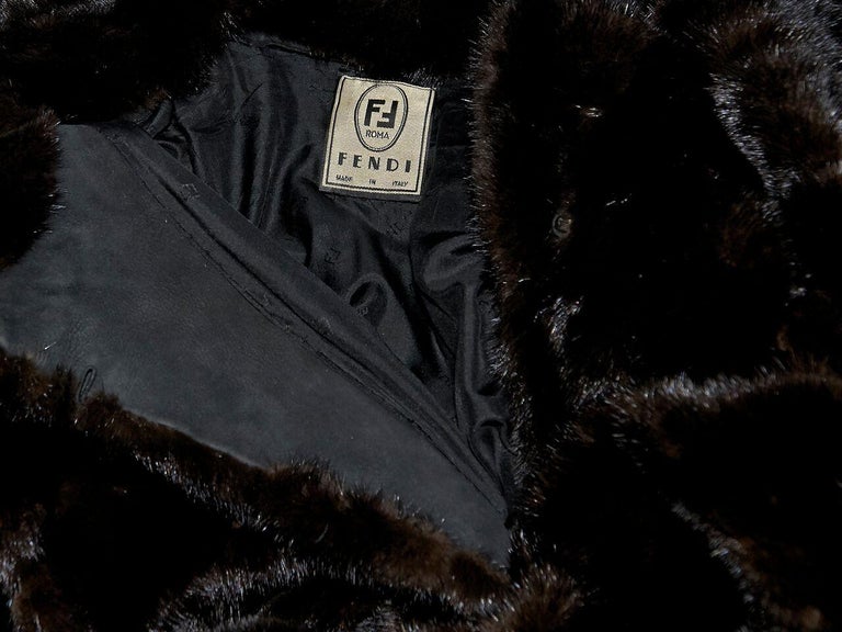 Black Vintage Fendi Mink Fur Long Coat at 1stDibs