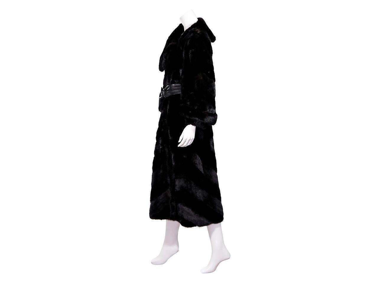Black Vintage Fendi Mink Fur Long Coat 2