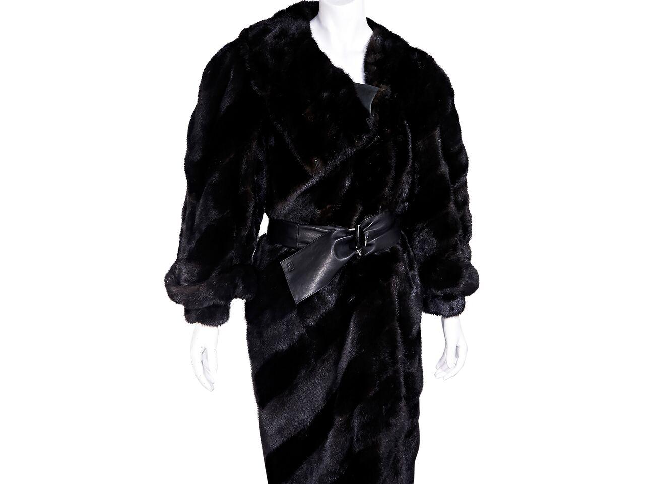 Black Vintage Fendi Mink Fur Long Coat 3