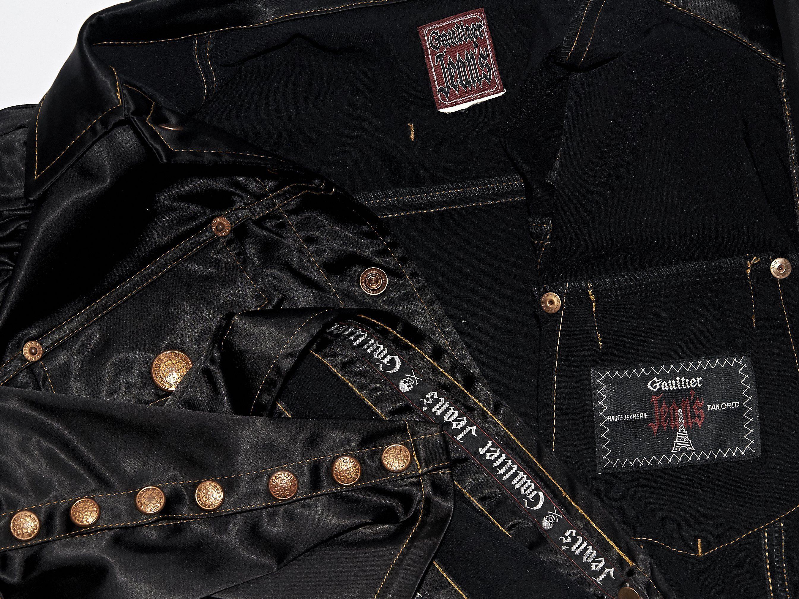 Women's Black Vintage Gaultier Jeans Cropped Jacket