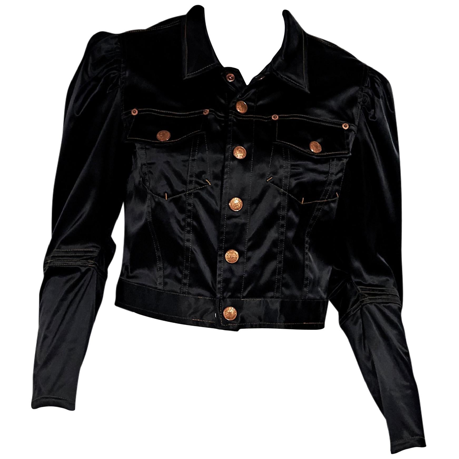 Black Vintage Gaultier Jeans Cropped Jacket