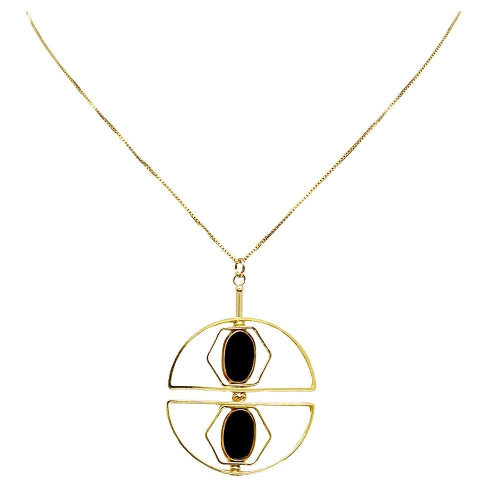Black Vintage German Glass Beads Art Deco 2419N Necklace
