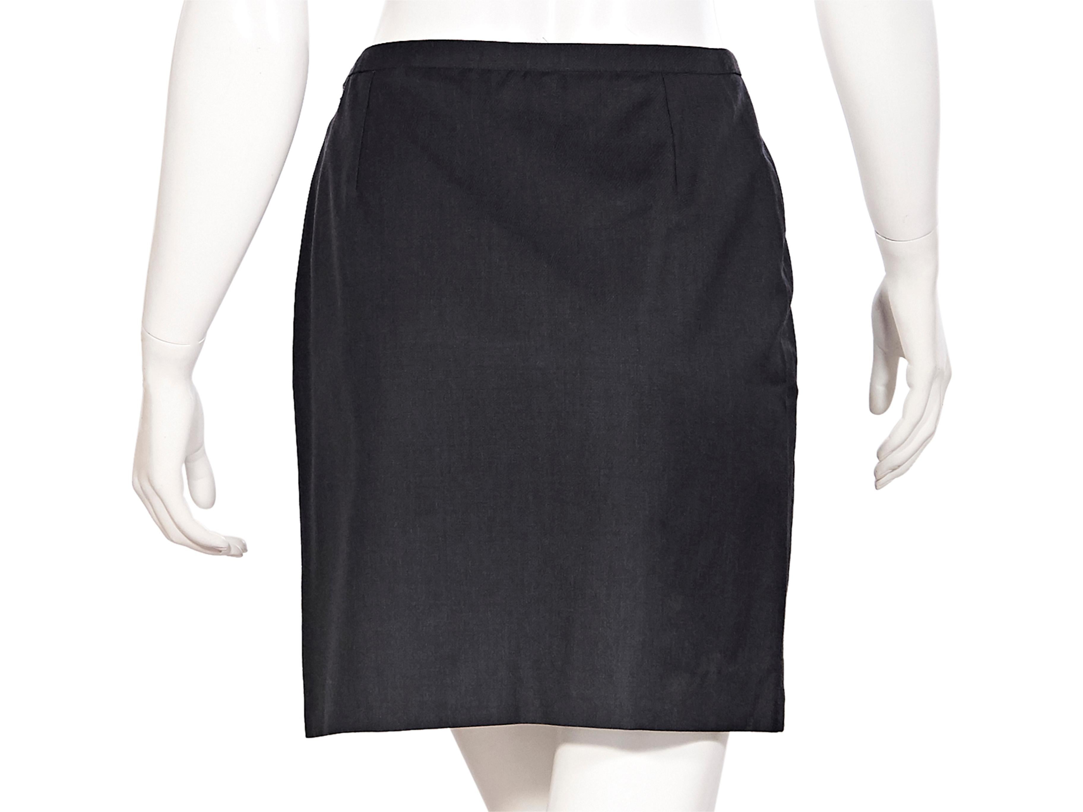 Gianni Versace Couture Black Wool Mini Skirt In Good Condition In New York, NY