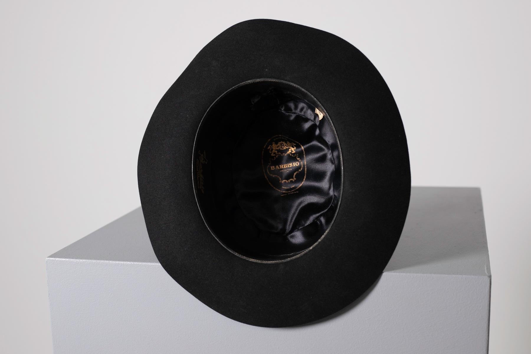 Women's Barbisio Italian Vintage Black Hat  For Sale