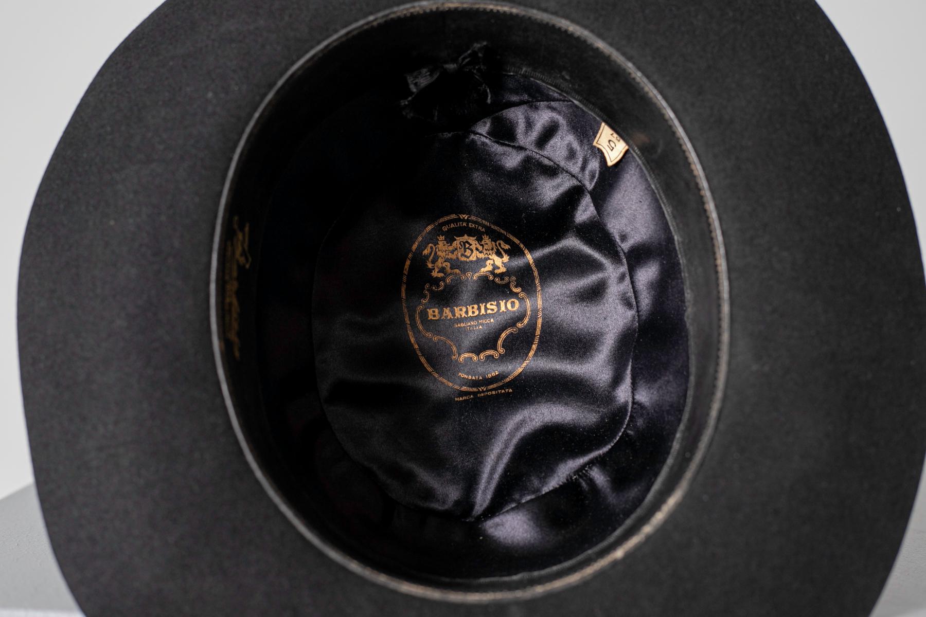 Barbisio Italian Vintage Black Hat  For Sale 2