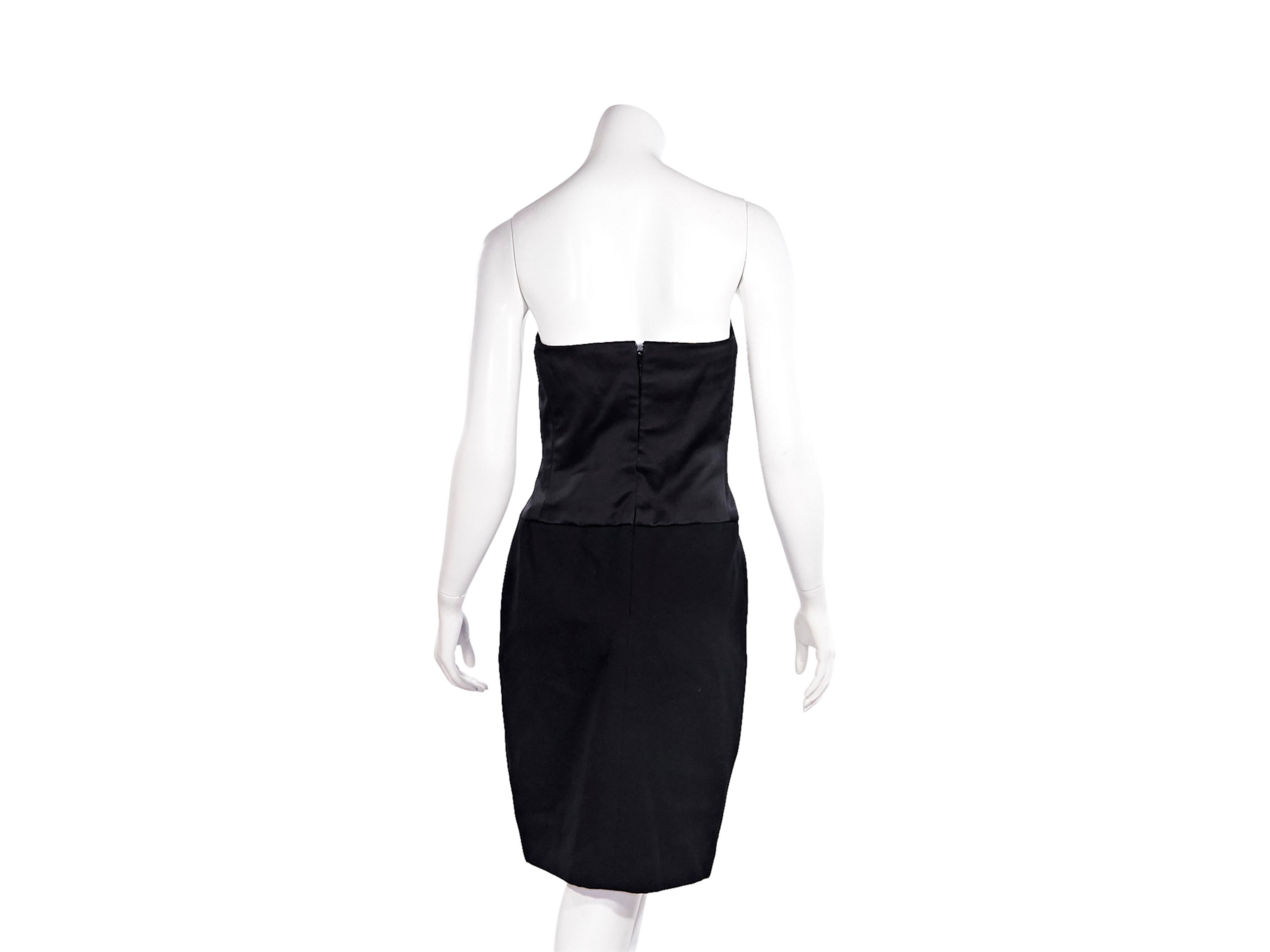 Black Vintage Jacqueline de Ribes Strapless Dress In Good Condition In New York, NY