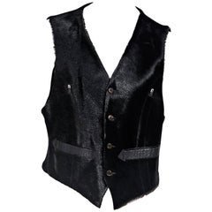 Black Vintage Jean Paul Gaultier Pony Hair Vest