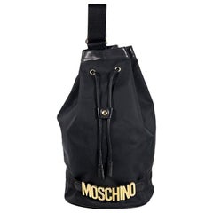 Black Vintage Moschino Nylon Bucket Bag