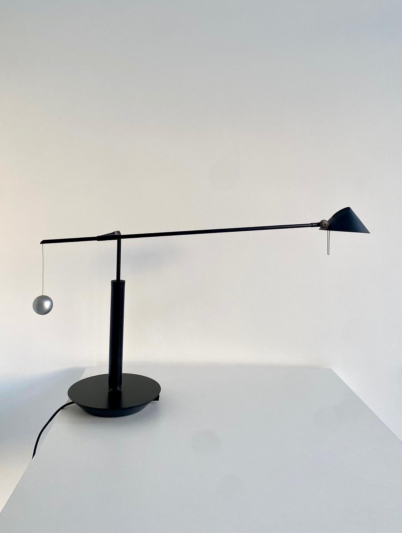 Post-Modern Black Vintage Table Lamp Nestore by Carlo Forcolini, Italy, 1989 For Sale