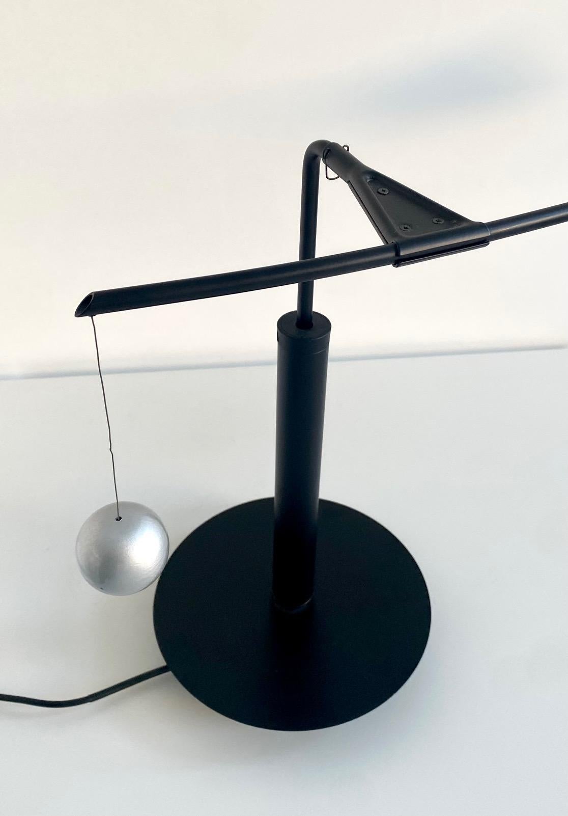Late 20th Century Black Vintage Table Lamp Nestore by Carlo Forcolini, Italy, 1989 For Sale