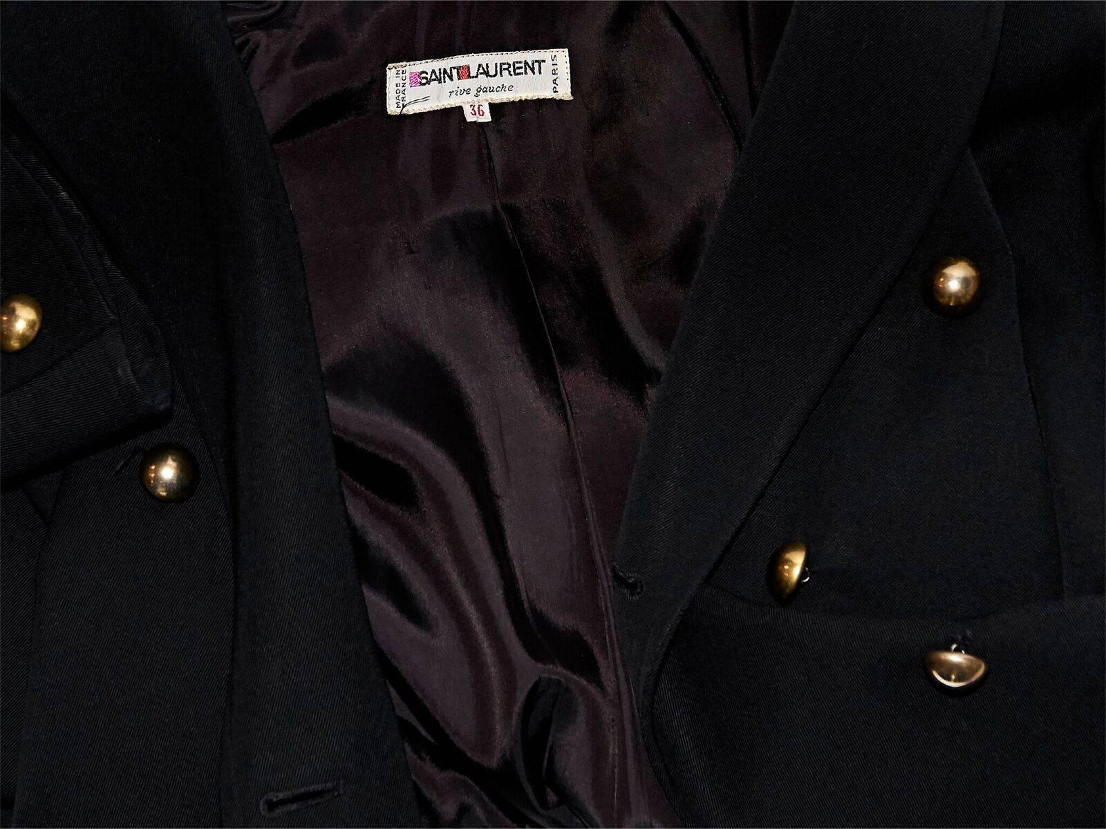 Women's Yves Saint Laurent Vintage Black Double-Breasted Blazer