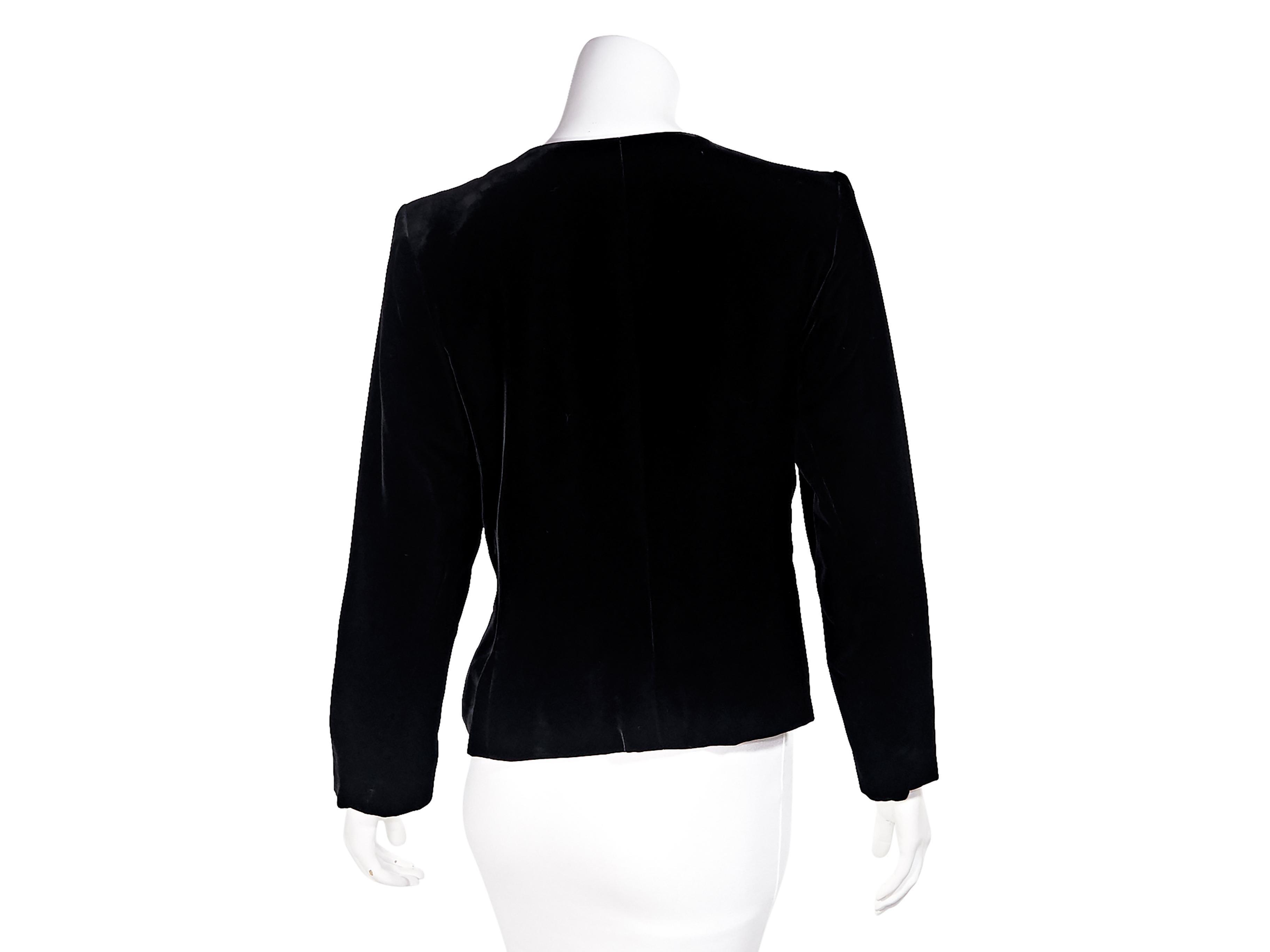Black Vintage Yves Saint Laurent Rive Gauche Velvet Jacket In Good Condition In New York, NY