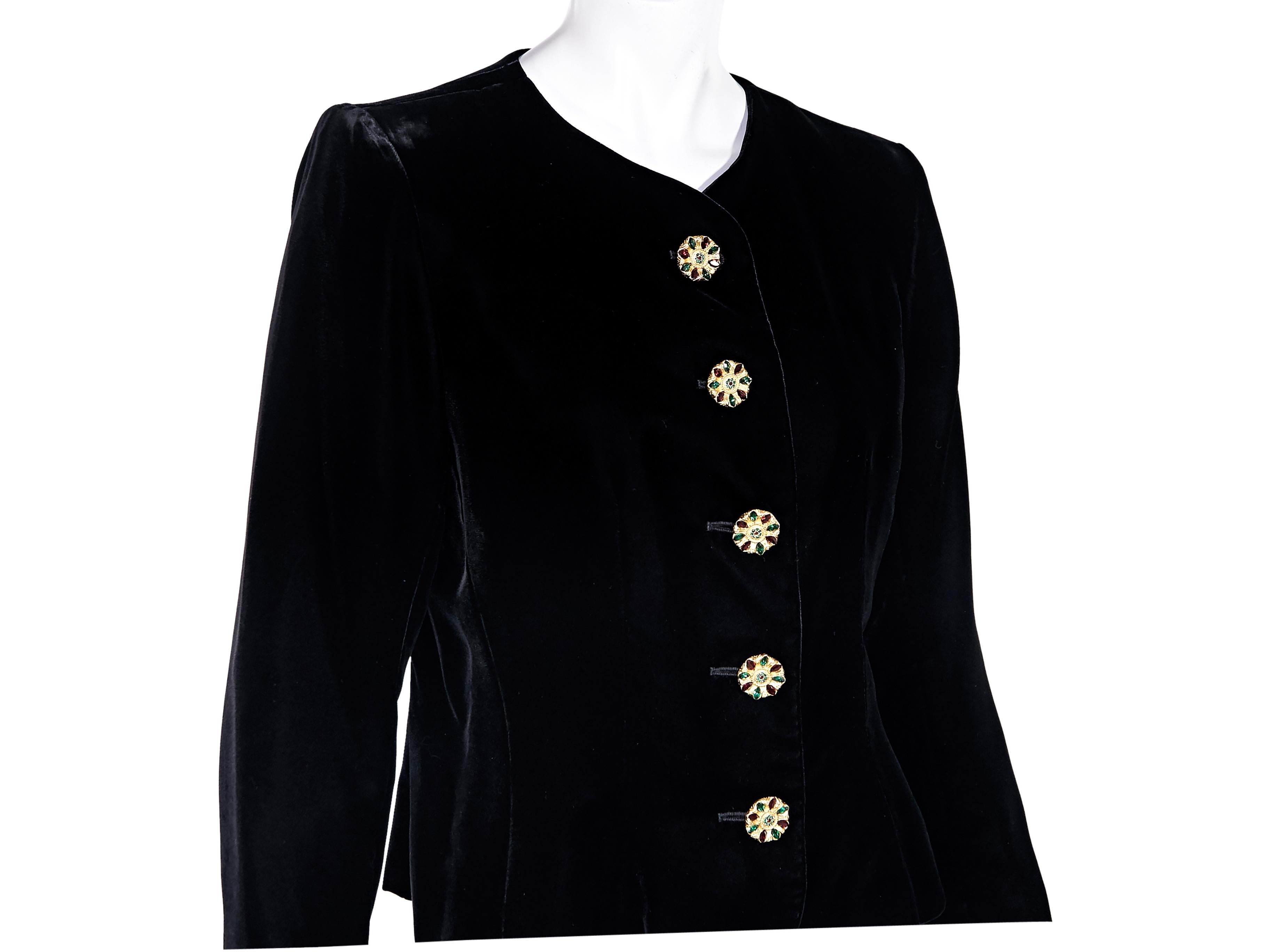 Women's Black Vintage Yves Saint Laurent Rive Gauche Velvet Jacket