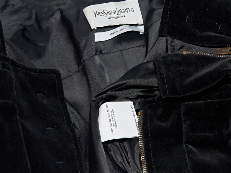 Black Vintage Yves Saint Laurent Rive Gauche Velvet Jacket For Sale at ...