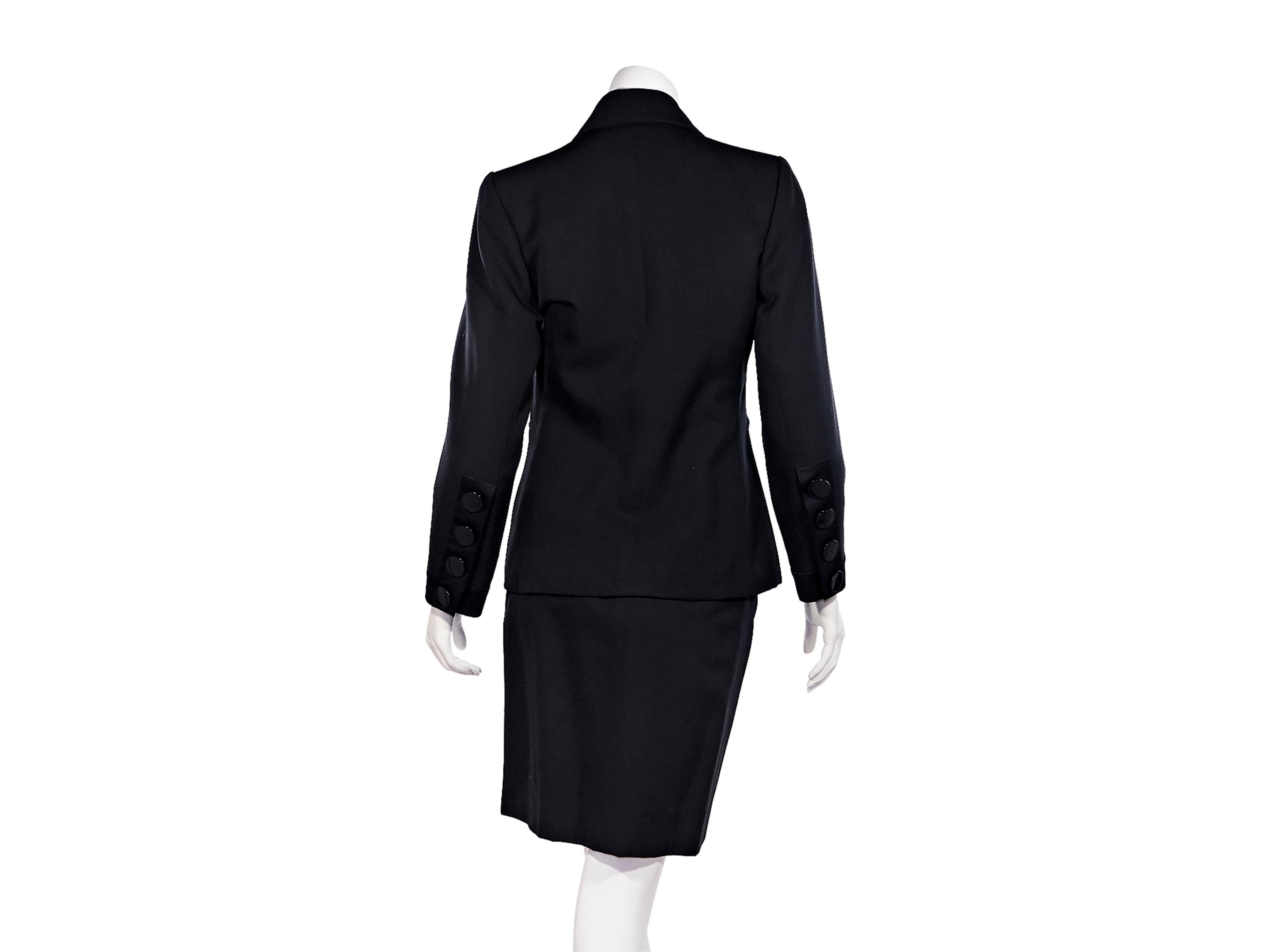 Black Vintage Yves Saint Laurent Wool Skirt Suit Set In Good Condition In New York, NY
