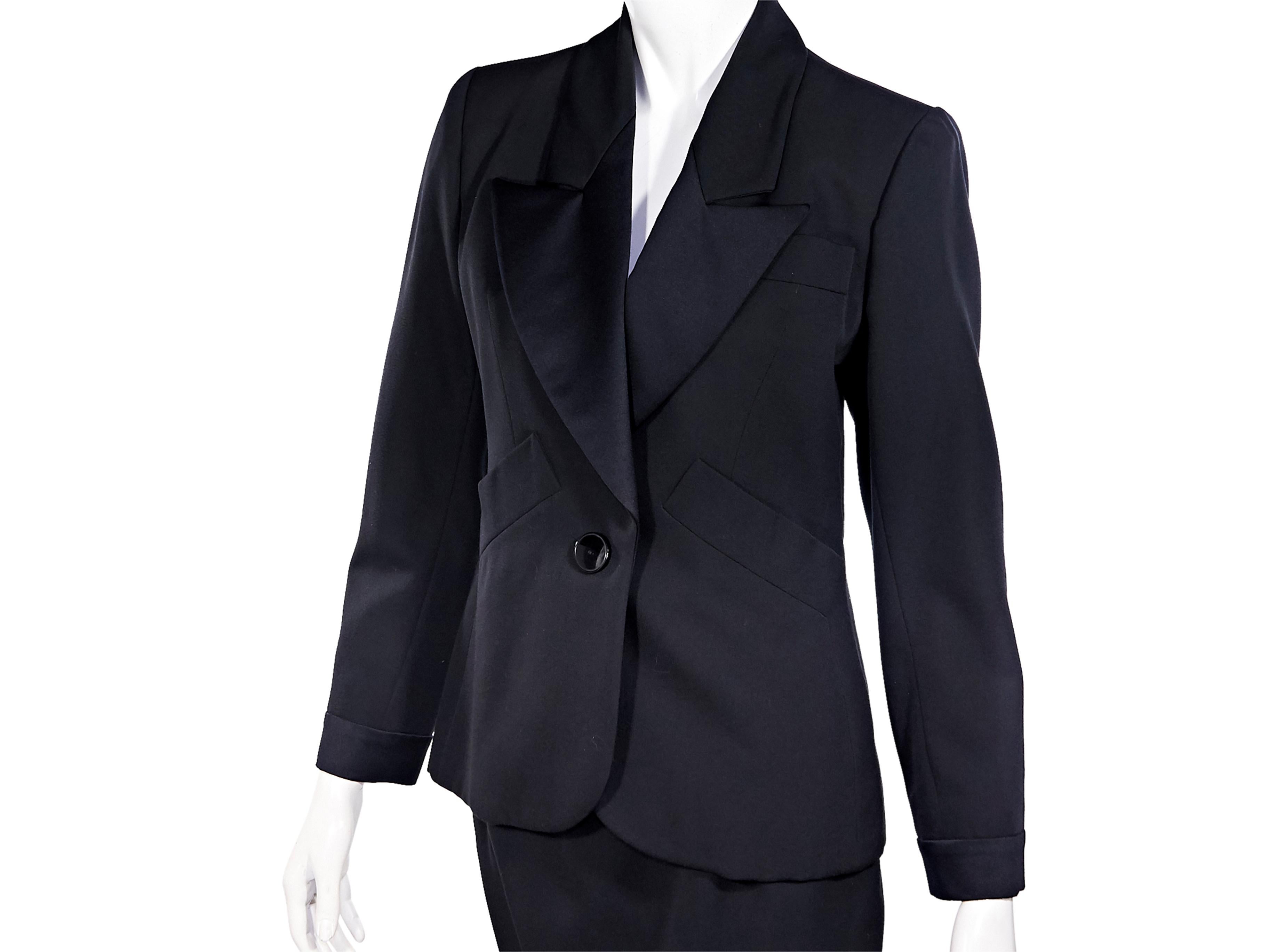 Women's Black Vintage Yves Saint Laurent Wool Skirt Suit Set