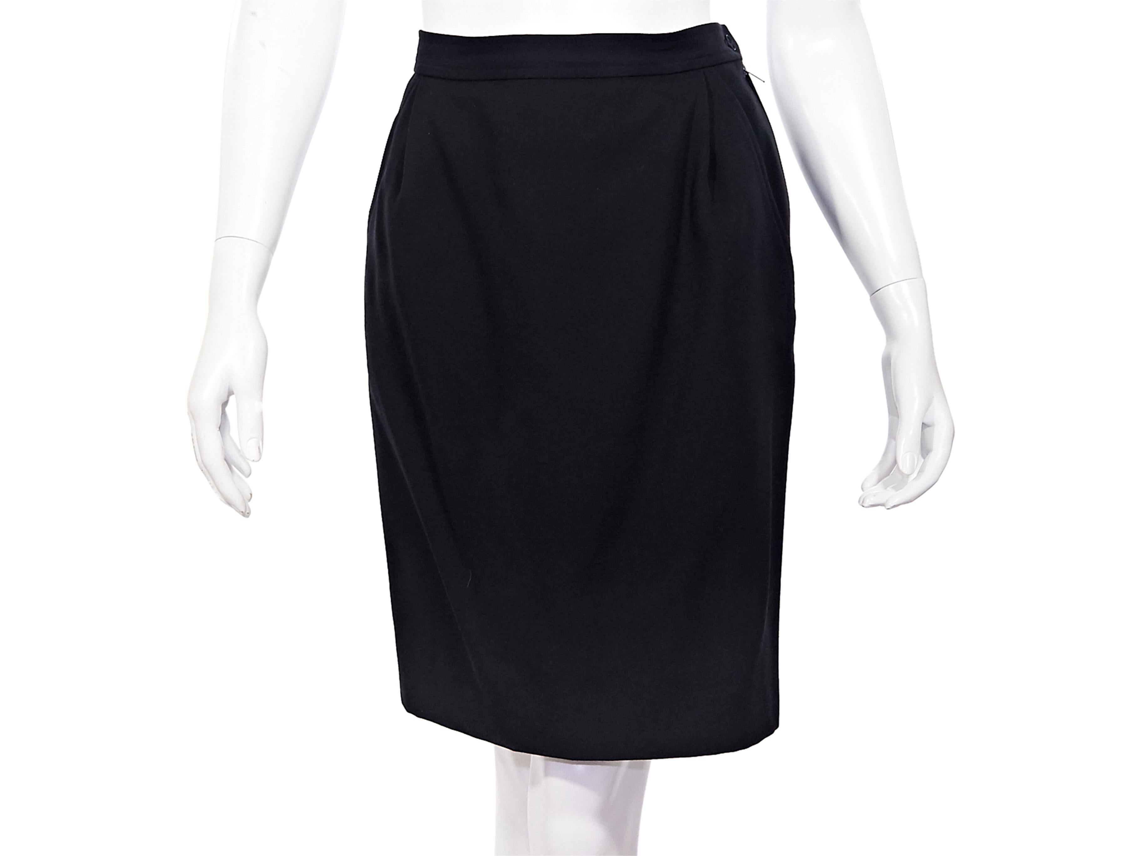 Black Vintage Yves Saint Laurent Wool Skirt Suit Set 1