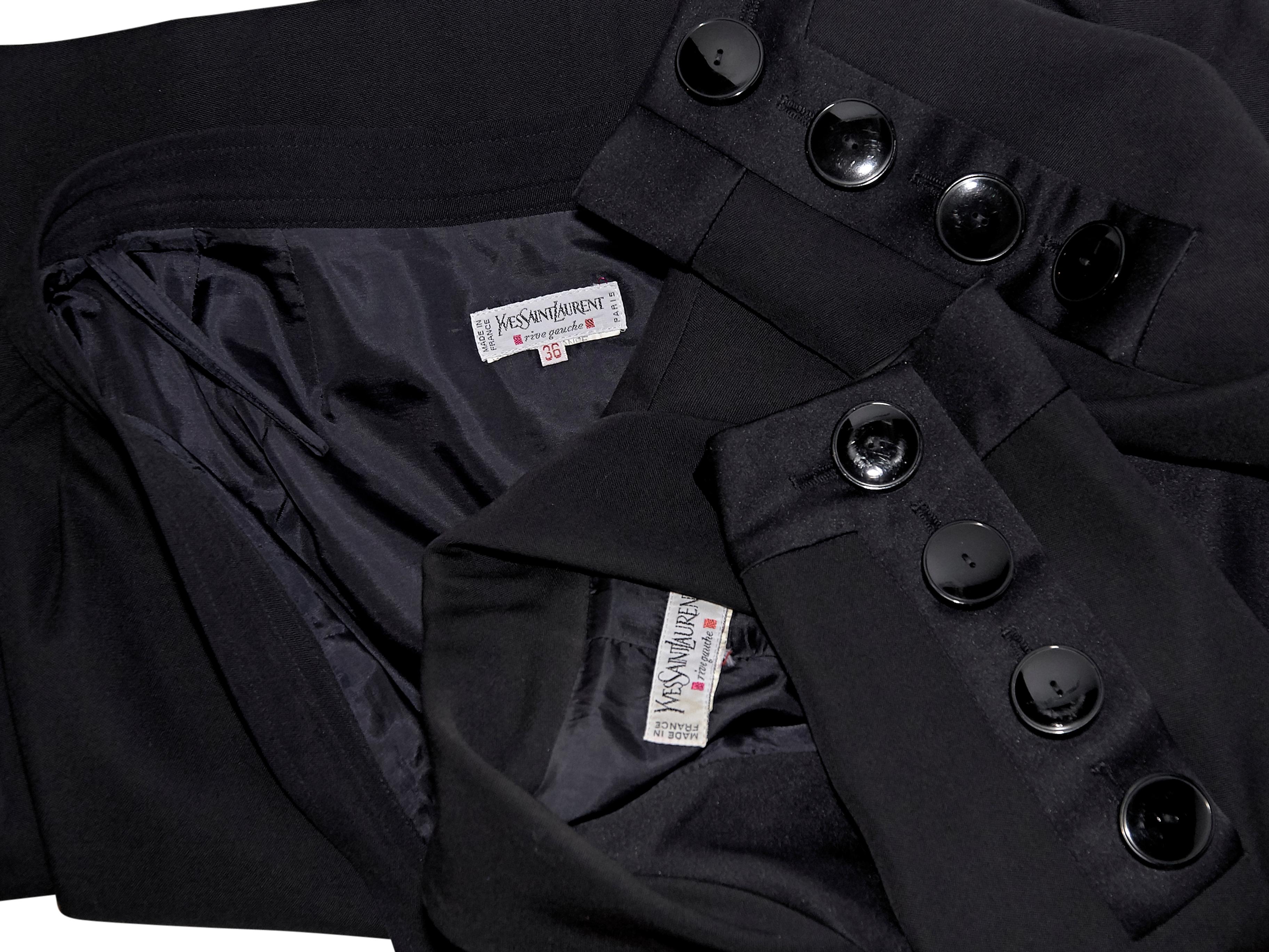 Black Vintage Yves Saint Laurent Wool Skirt Suit Set 2